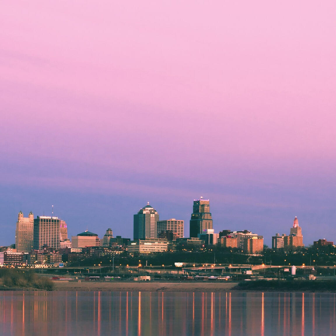 Early summer sunset in Kansas City with views of the Kansas and Missouri Rivers. Credit: Jake Fagan through Unsplash